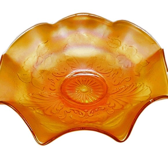 Antique Northwood Carnival Blossoms & Palms Bowl - Picture 3 of 6